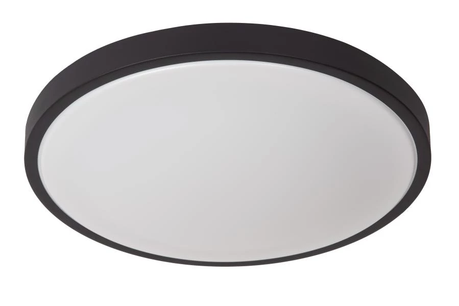 Lucide DASHER - Plafonnière Badkamer - Ø 41 cm - LED - 1x24W 2700K - IP44 - Bewegingssensor - Zwart - uit